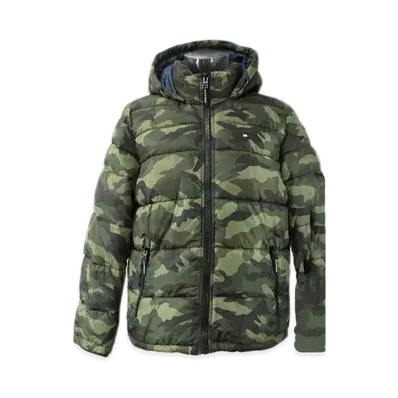 TOMMY HILFIGER Nylon Hooded Puff Blouson "Camo"