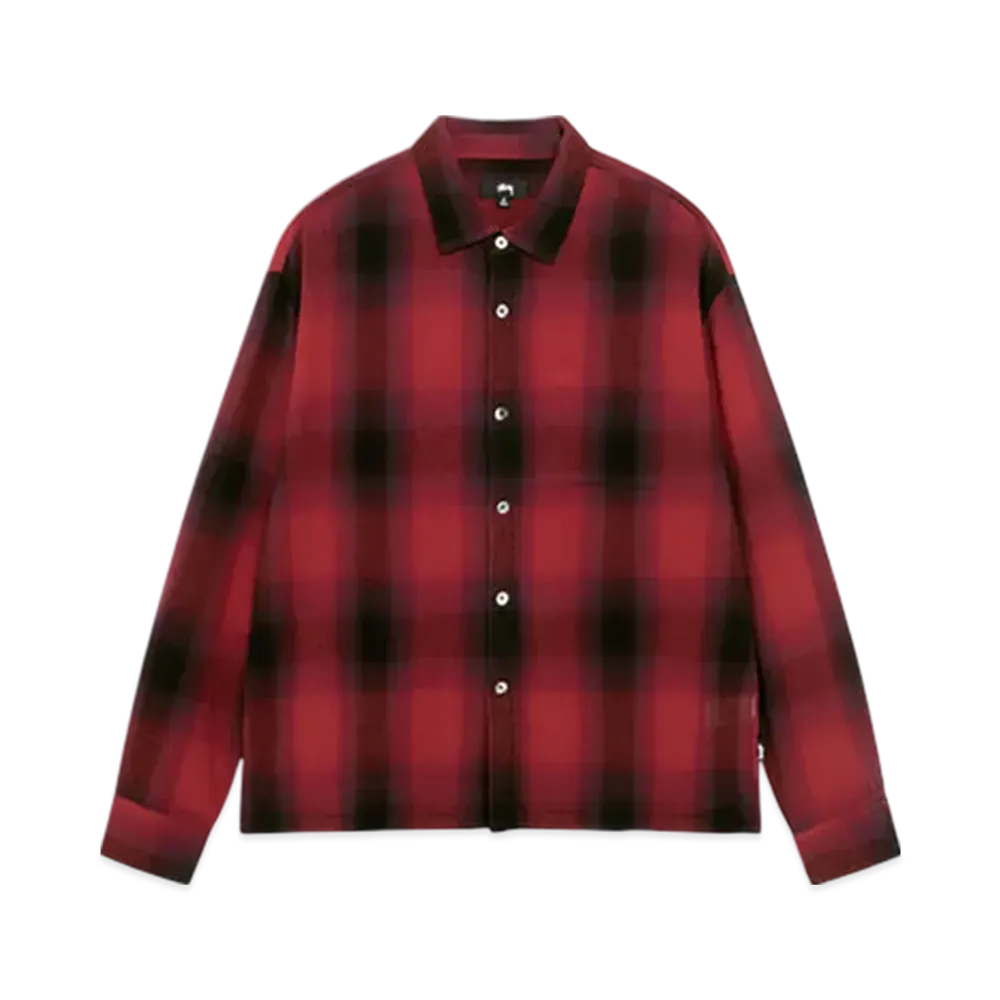 Stussy Loose Weave Plaid Shirt "Red"
