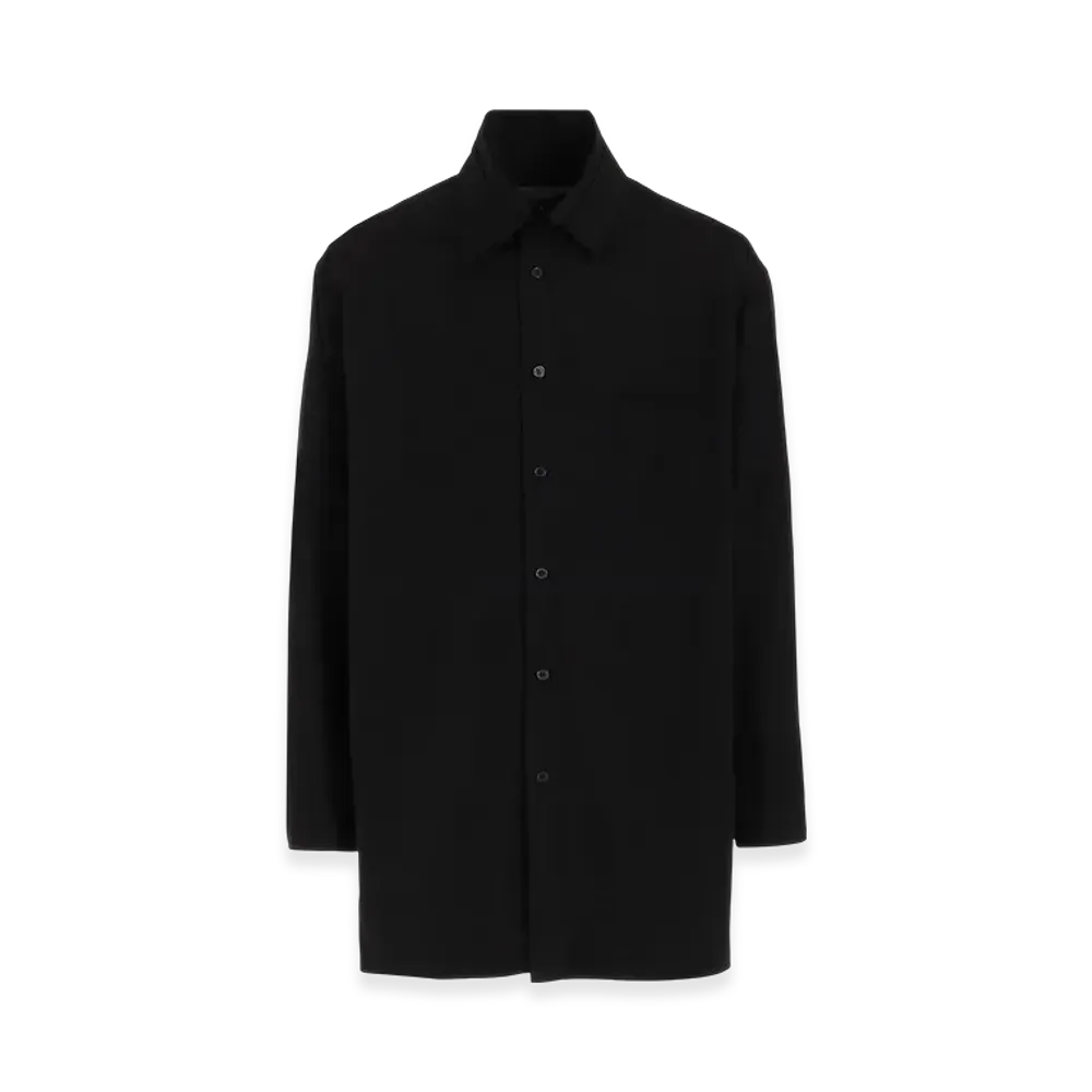 Yohji Yamamoto POUR HOMME Chain Stitch Broad Spare Triple Collar Blouse "Black"