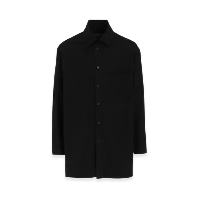 Yohji Yamamoto POUR HOMME Chain Stitch Broad Spare Triple Collar Blouse "Black"