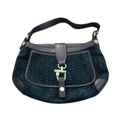 CELINE C Macadam Shoulder Bag "Black"