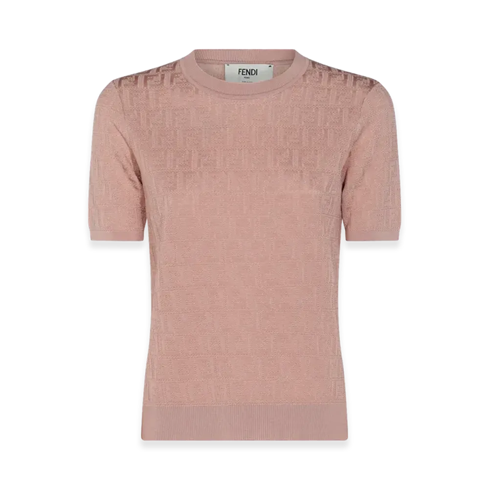 FENDI Women's Kids FF Cotton And Viscose T-Shirt "Rose"