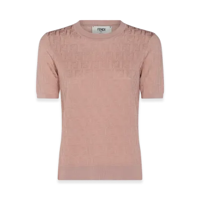 FENDI Women's Kids FF Cotton And Viscose T-Shirt "Rose"