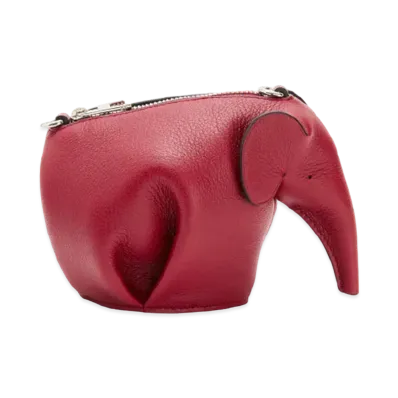 LOEWE Elephant Pouch In Classic Calfskin "Deep Red"