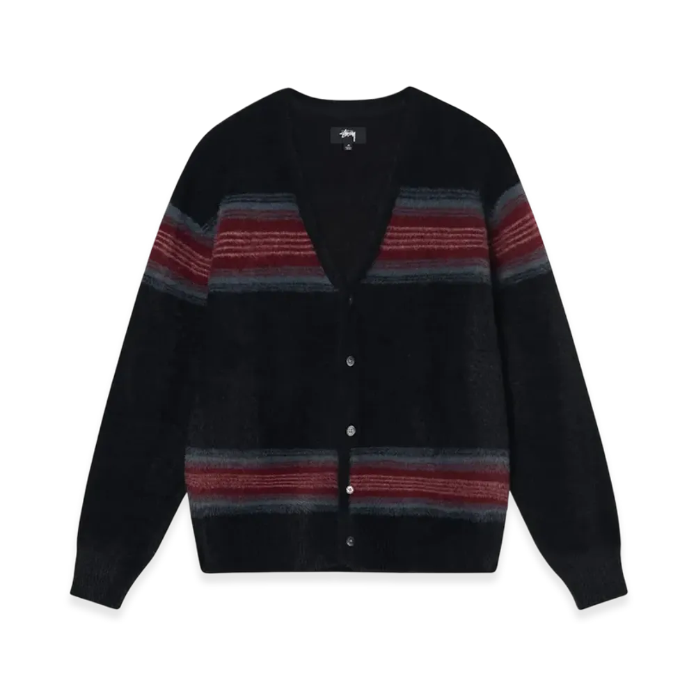 Stussy Stripe Shaggy Cardigan "Black"