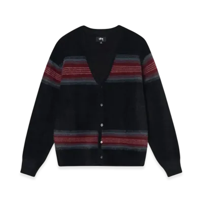 Stussy Stripe Shaggy Cardigan "Black"
