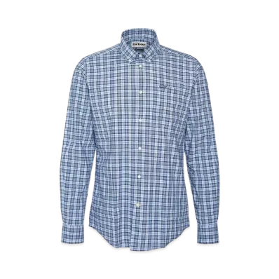Barbour Lomond Check Button Down Shirt (Tailored Fit) "Light Blue"