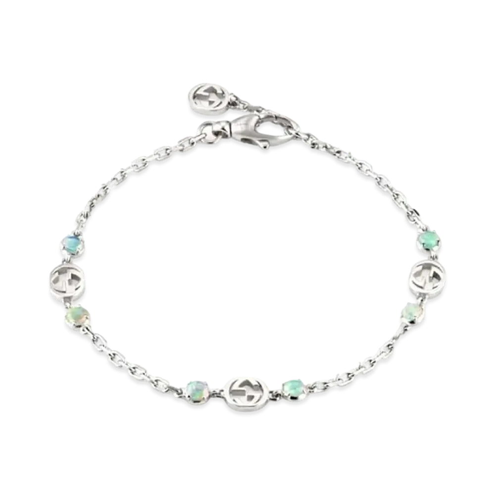 GUCCI Interlocking G Bracelet With Opals