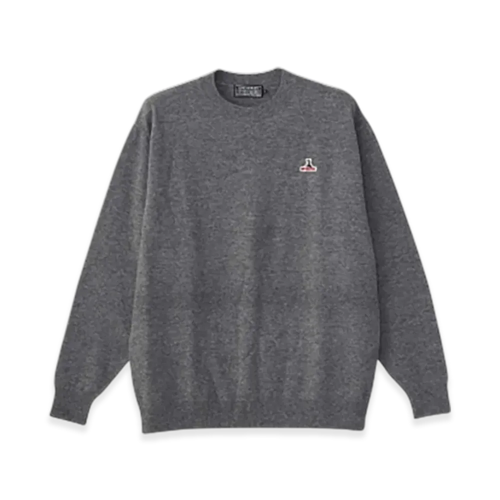 HYSTERIC GLAMOUR Speak No Evil Patch Sweater "Top Gray"