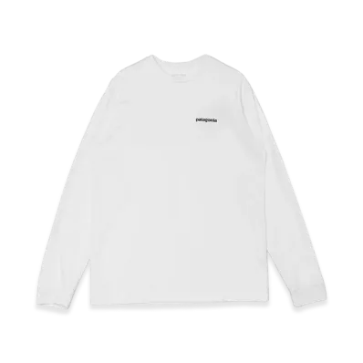 Patagonia Long-Sleeved P-6 Logo Responsibili T-Shirt "White"