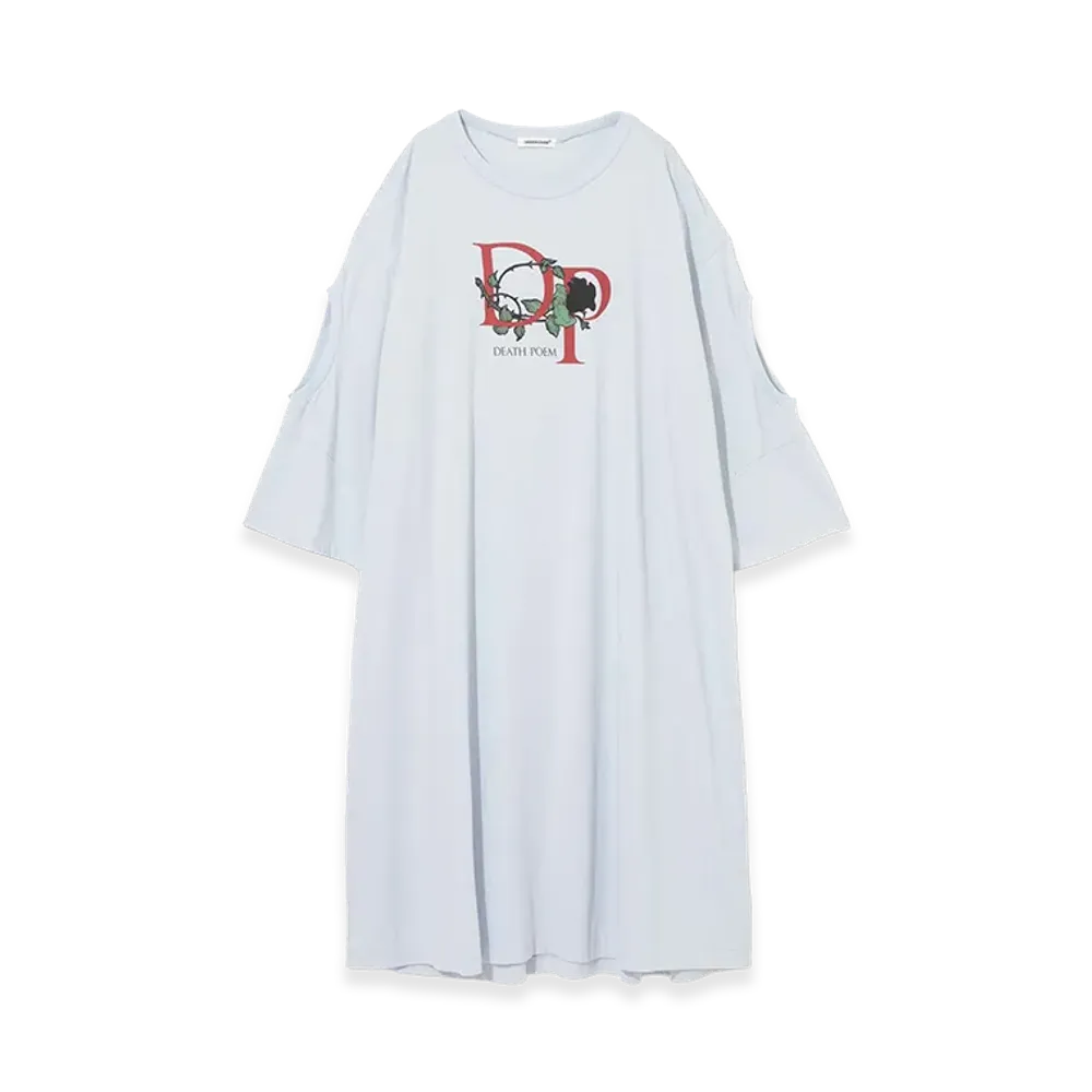 UNDERCOVER Cotton T-Shirt Deconstructed Dress "Gray Blue"