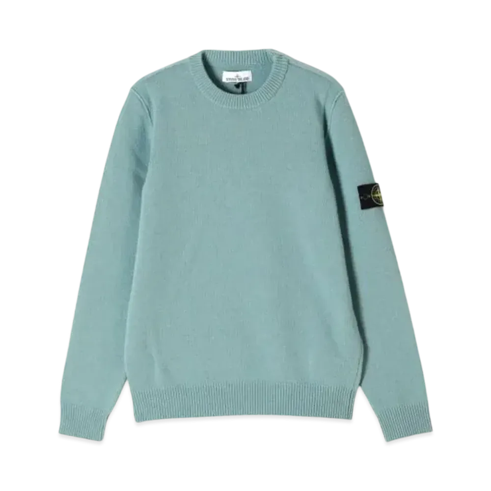 Stone Island Crew Neck Lambswool Knit Sweater "Grey Green" 8115508A3