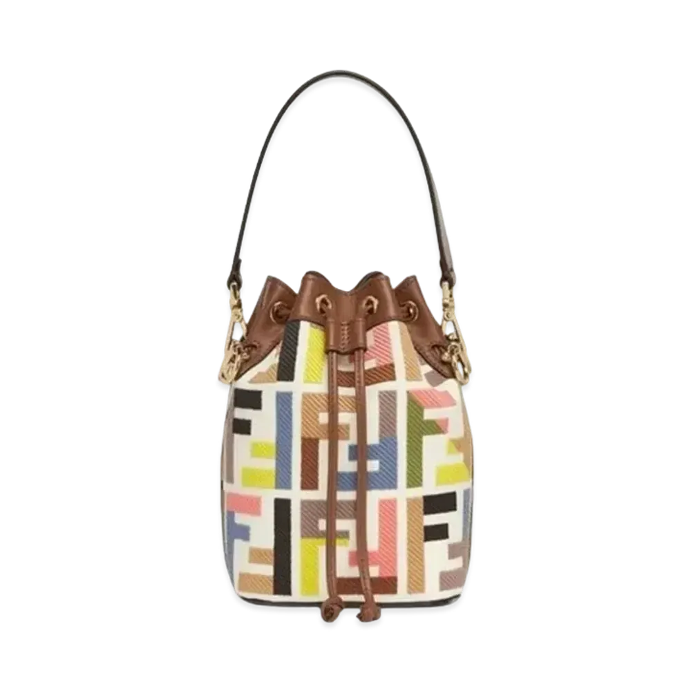 FENDI Mon Tresor Canvas Mini-Bag With FF Embroidery "Multicolor"