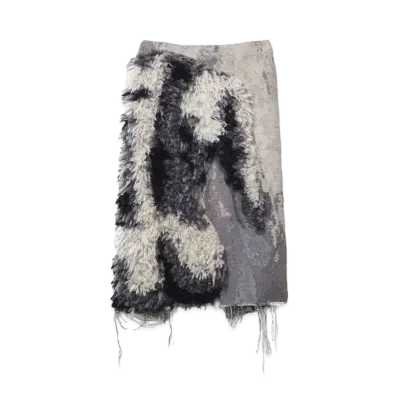 Alexander McQUEEN Sculpted Bum Jacquard Skirt "Stone"
