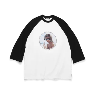 GOD SELECTION XXX Box Logo "This is ART" Photo Graphic Raglan Sleeve Tee GX-S26-RT-02 "White/Black"