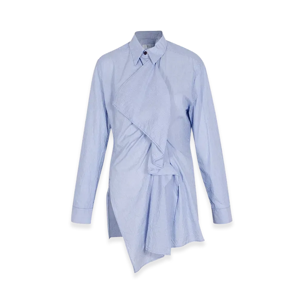 Y's Women's Ka-Front Gathered Blouse "Blue"