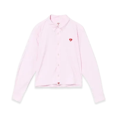 A BATHING APE Women's Cropped Length Button Down Shirt "Pink"