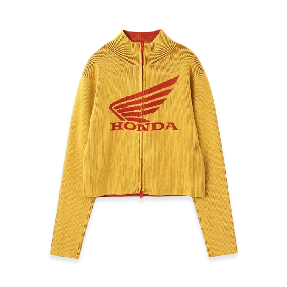atmos pink x HONDA Zip Up Knit Cardigan "Orange"