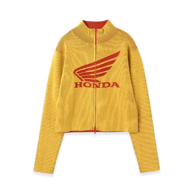 atmos pink x HONDA Zip Up Knit Cardigan "Orange"