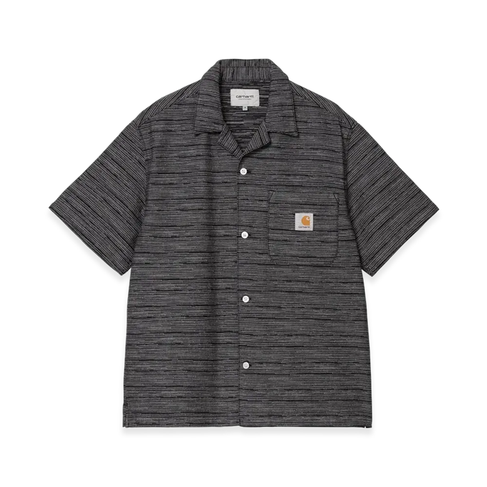 Carhartt WIP S/S Gellar Shirt Gellar Stripe "Black (rinsed)"