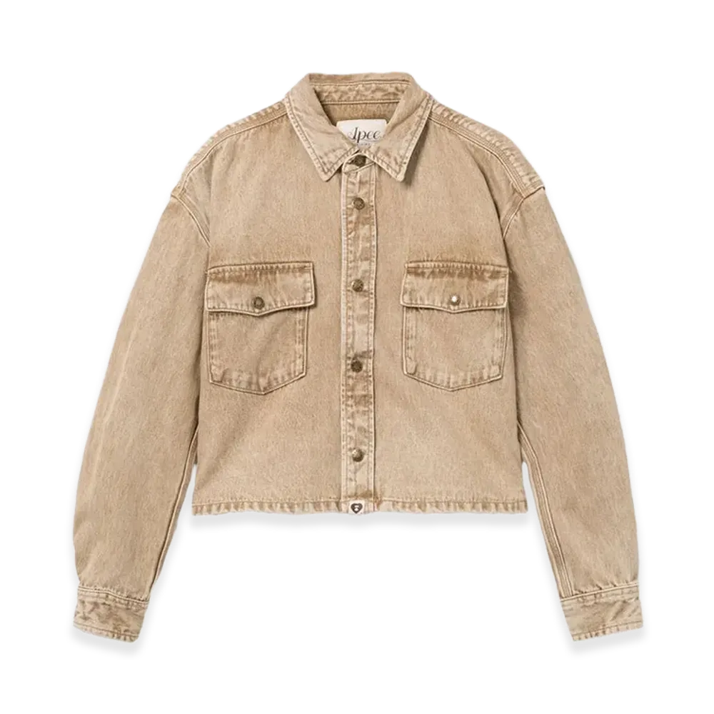 A BATHING APE Women's Worker Shirt Jacket "Beige"