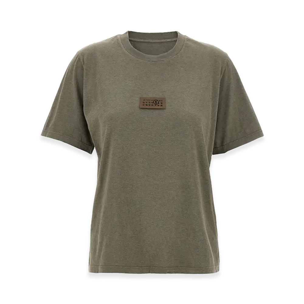 MM6 Maison Margiela Women's Numeric Signature Patch T-Shirt "Gray"