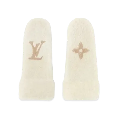Louis Vuitton Monogram Shearling Mitts "Beige"