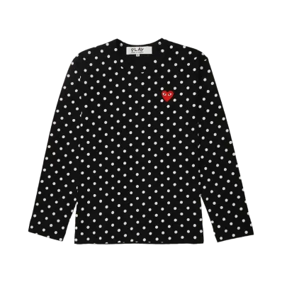 PLAY COMME des GARCONS Unisex Dots Long Sleeve T-Shirt AX-T166-051 "Black/White"
