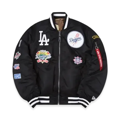 NEW ERA Alpha Industries MA-1 Bomber Jacket Los Angeles Dodgers "Black"