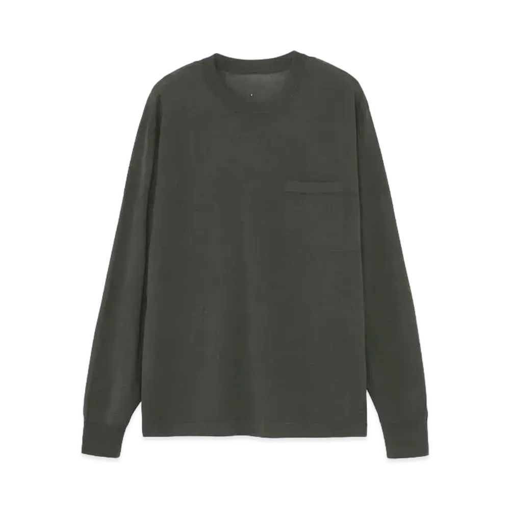 Goldwin Whole Garment Wool Knit Long Sleeve T-shirt (Unisex) "Dark Olive"