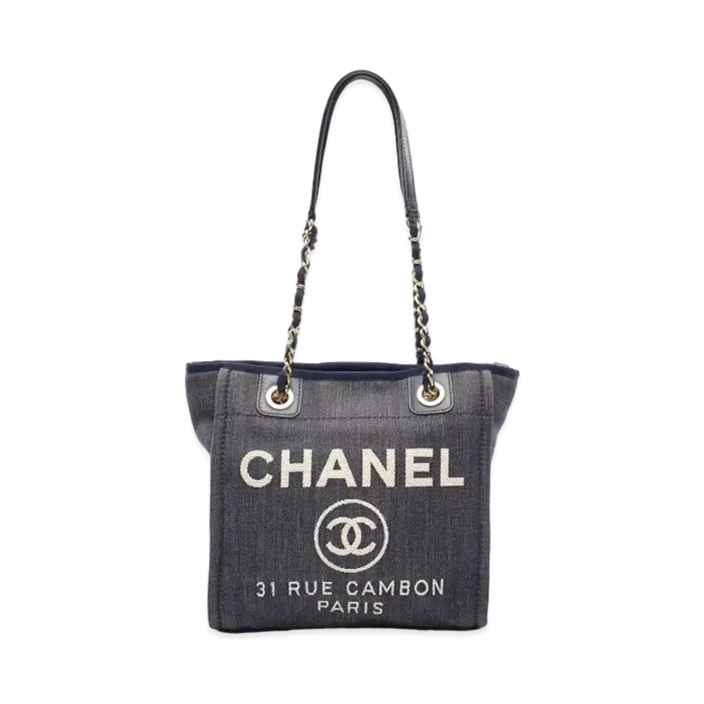 CHANEL Deauville Canvas Tote "Navy"