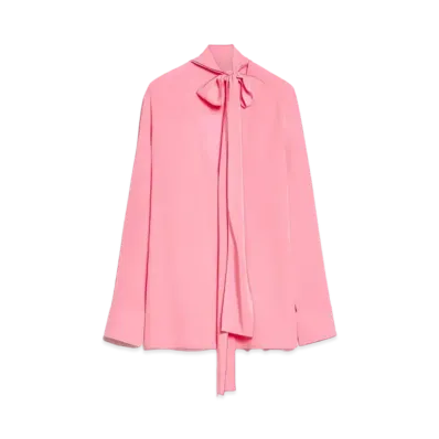 Max Mara Eleni Silk Sash Blouse "Shocking pink"