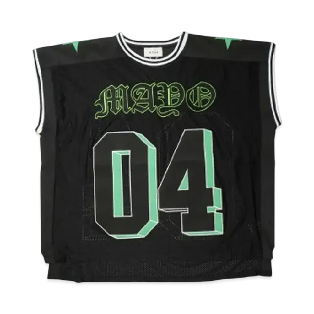 MAYO MAYO EMBROIDERY SLEEVELESS GAME SHIRT "BLACK/GREEN"