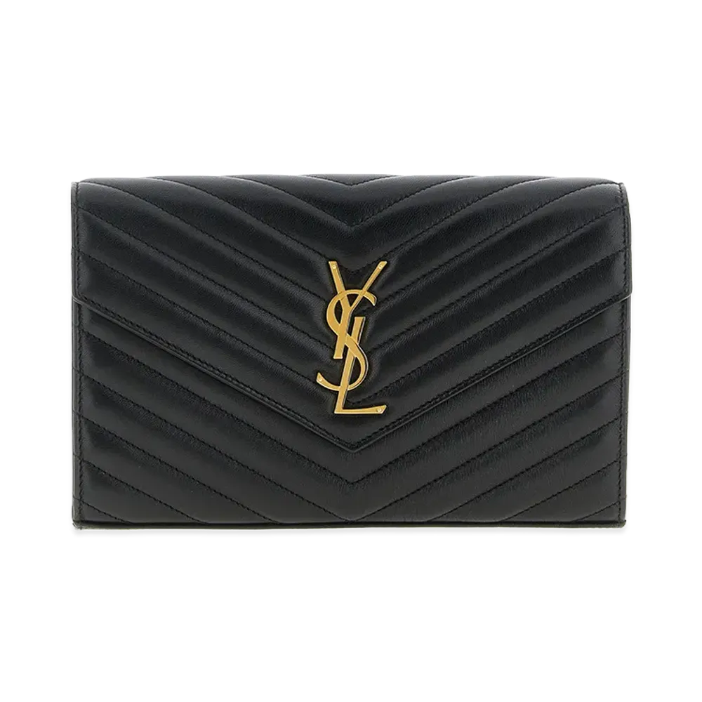 Saint Laurent Women's Cassandre Clutch Bag With Chain "Black"