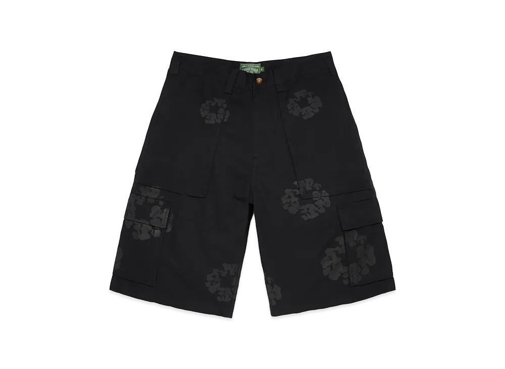 DENIM TEARS Mono Wreath Cargo Short "Black"