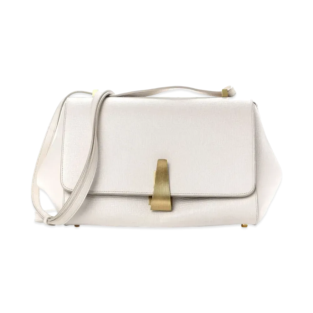 Bottega Veneta BV Angle leather Shoulder Bag "White"