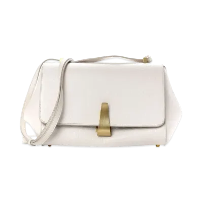 Bottega Veneta BV Angle leather Shoulder Bag "White"