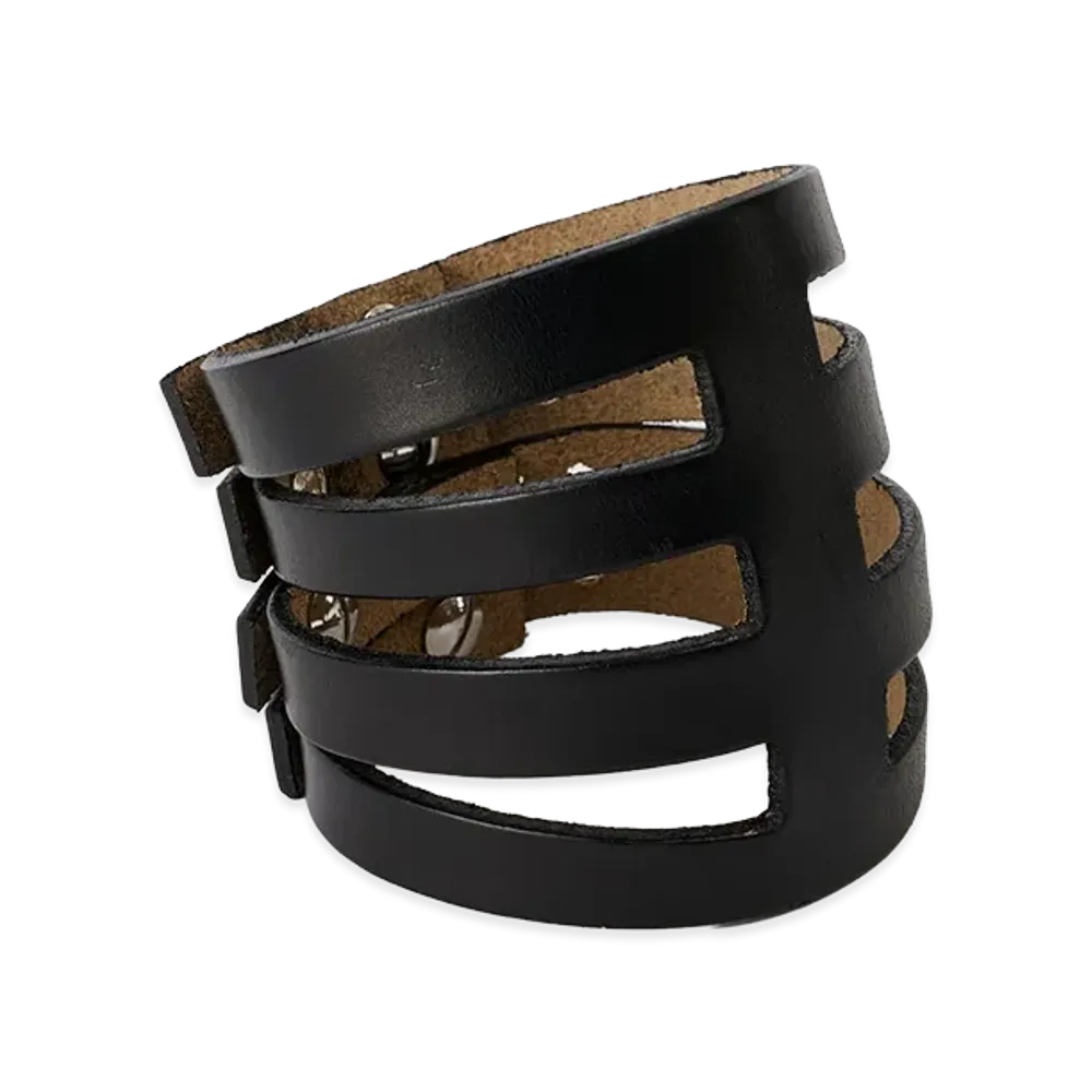 OUR LEGACY Rib Bracelet "Black Chromexcel Leather"