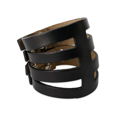 OUR LEGACY Rib Bracelet "Black Chromexcel Leather"