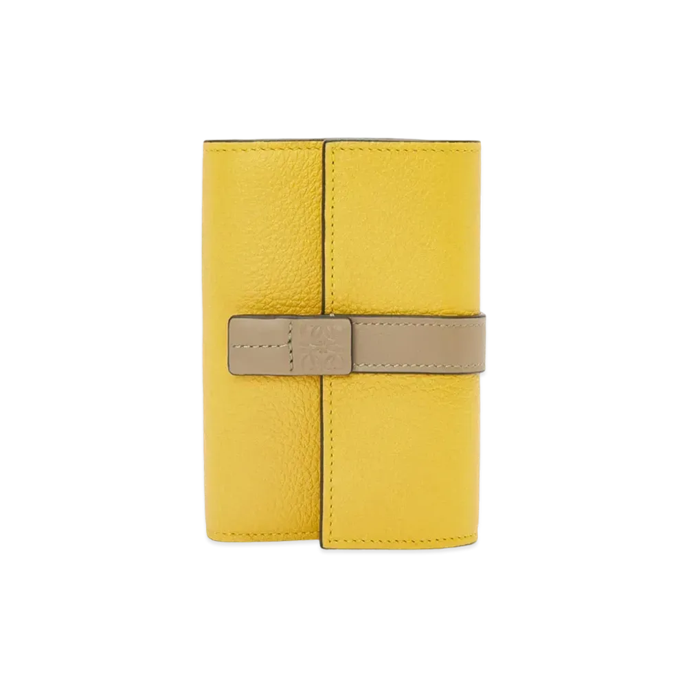 LOEWE Small Vertical Wallet In Soft Grained Calfskin "Yellow/Clay Green"