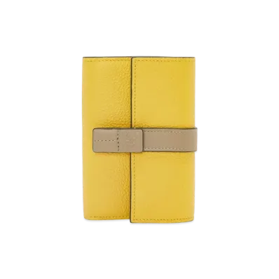 LOEWE Small Vertical Wallet In Soft Grained Calfskin "Yellow/Clay Green"