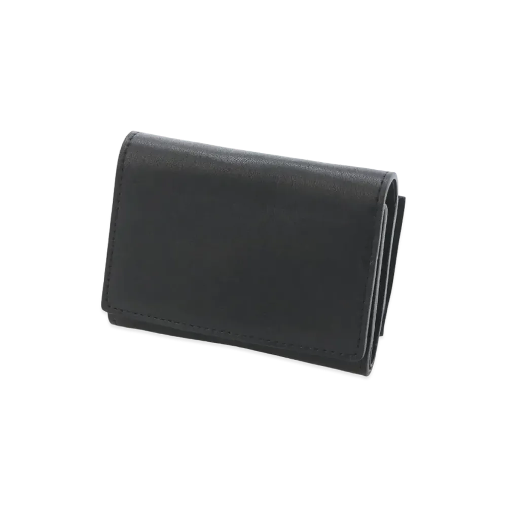 Yohji Yamamoto Pour Homme SMOOTH LEATHER THREE FOLD WALLET "Black"