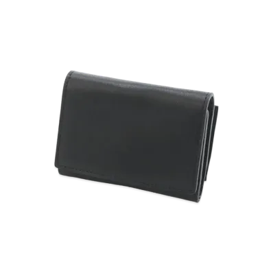 Yohji Yamamoto Pour Homme SMOOTH LEATHER THREE FOLD WALLET "Black"