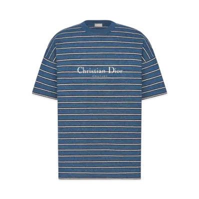 Dior Christian Dior Couture Oversized T-Shirt Cotton Jersey with Stripes "Blue"
