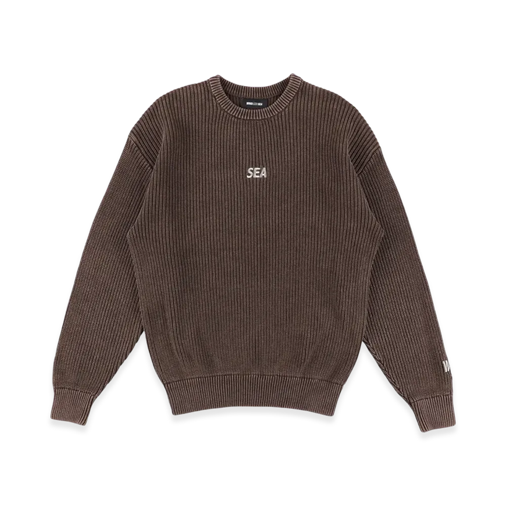 WIND AND SEA Pigment Cotton Knit "Brown"
