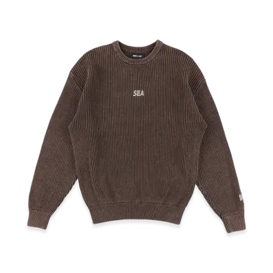 WIND AND SEA Pigment Cotton Knit "Brown"