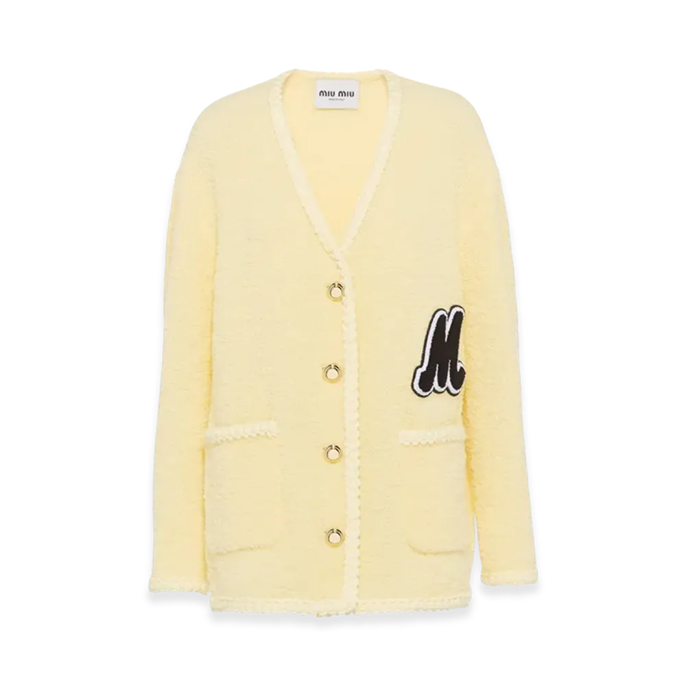 MIU MIU Women's Single Breasted Boucle Jacket "Cream"
