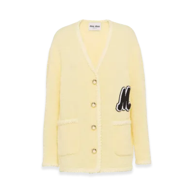 MIU MIU Women's Single Breasted Boucle Jacket "Cream"
