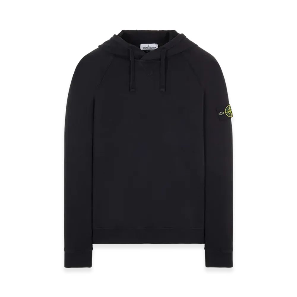 Stone Island 62160 Malfile Fleece Garment Dyed Hooded Sweatshirt - 22SS "Black"