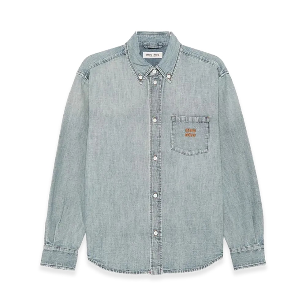 MIU MIU Women's Chambray Shirt "Lightblue/Light Blue"